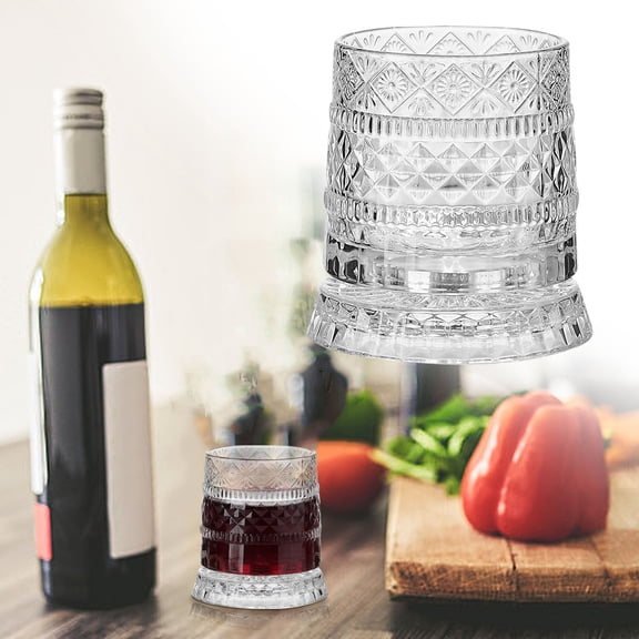 Qnjujn Rotating Whiskey Glass 360 Degree Spinning Crystal Tumbler, Self Swirling Scotch Bourbon Bar Glass, Luxury Cocktail Drinkware for Home Bar, Unique Gift for Whiskey Lovers and Men