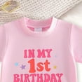 thumbnail image 4 of Faraee Baby Girl First Birthday Outfit In My One Year Old Era Top Short Sleeve 1st Birthday Shirt and Casual Shorts Clothing Set 6 12 18 Months Pink, 4 of 7