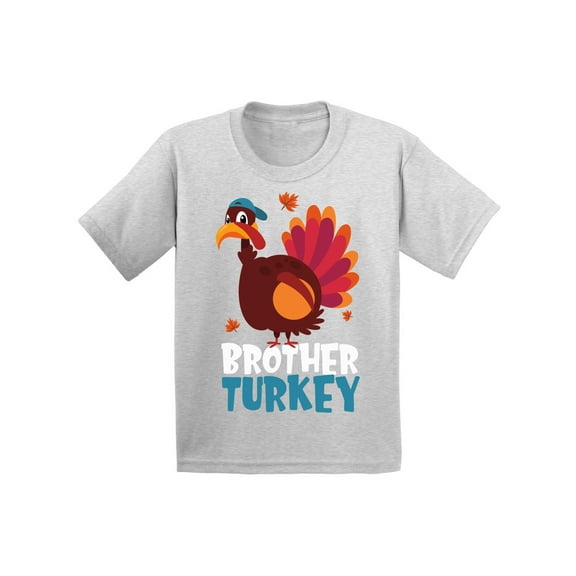 Awkward Styles Thanksgiving T-Shirt Brother Turkey Kids T Shirts