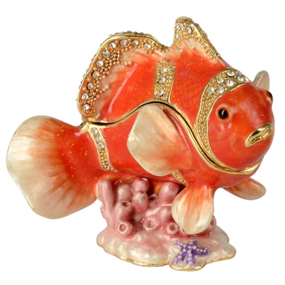 Hidden Treasures Clown Fish Red Trinket Box TT169