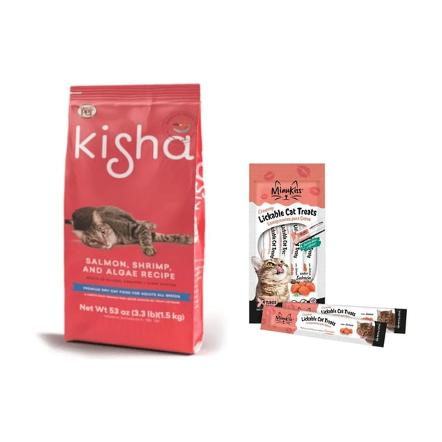GrandPet Kisha Adulto 1.5 kg + MIAUKISS LICKABLE SALMON 4 PACK 56GR