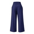 thumbnail image 4 of USNSM Women's Wide Leg Yoga Trousers Fashion Comfy Loose Fit Palazzo Pants Lounge Breathable Jogger Straight Trousers Dark Blue S, 4 of 4