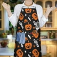 thumbnail image 5 of Musical Halloween Icons Pattern Apron-Garden Aprons for Women with Pockets-Cotton Linen Waterproof Kitchen Cooking Gardening Aprons Adjustable for Kitchen,Cooking,BBQ and Salon 33"x27", 5 of 7