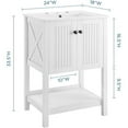 thumbnail image 4 of Modway Steam Meuble-Lavabo de Salle de Bain Moderne en Bois de 24 Pouces, Fini Blanc, 4 of 11