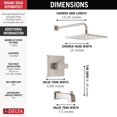 thumbnail image 2 of Delta Faucet Modern Raincan Square Single-Function Tub and Shower Trim Kit Brushed Nickel, Tub Faucet Set, Rainfall Shower Head, SpotShield Stainless T14468-SP-PP (Valve Not Included), 2 of 5