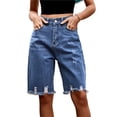 thumbnail image 1 of 2026 Bermudas de mezclilla for mujer, pantalones cortos holgados informales de talle alto Y2k, pantalones cortos Cargo de moda de verano, 1 of 7