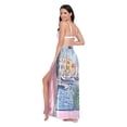 thumbnail image 3 of FORMRS Womens Long Sarong Beach Wrap Semi-Sheer Bikini Skirt Bathing Swimsuit Cover Up, Green Window Sea, 3 of 7