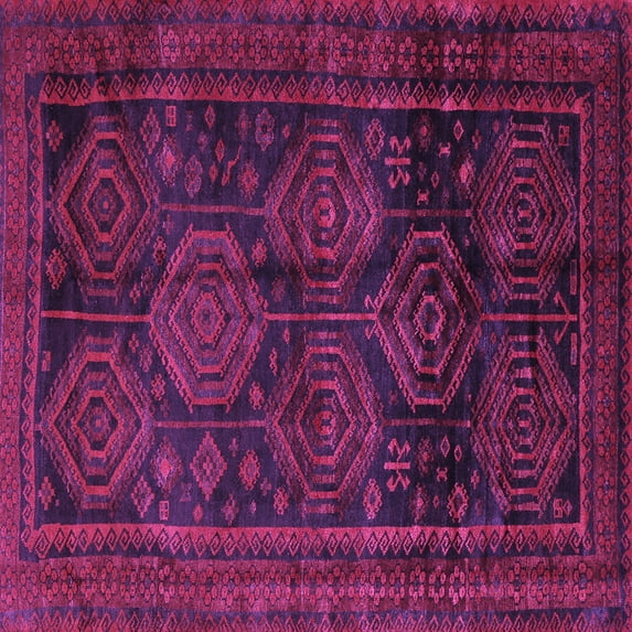 Ahgly Company Indoor Square Persian Purple Traditional Area Rugs, 5' Square