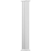 6" x 8' Endura-Aluminum Column, Square Shaft (Load-Bearing 23,000 lbs), Non-Tapered, Fluted, Gloss White Finish w/ Capital & Base