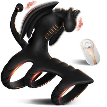 Remote Control Penis Ring with 10 Vibrating Mode,3 Rings Design 2-in-1 Penis Ring & Clitoral Vibrator,Male Audlt Sex Toys for Couple