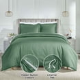 thumbnail image 3 of BNM Egyptian Cotton 850 Thread Count Duvet Cover Set, King/California King, Green, 3 of 6
