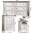 thumbnail image 2 of Joaxswe 4-Piece Bedroom Furniture Set, Nightstand with USB Charging & 3 Drawers, Tall 6-Drawer and Wide 6-Drawer Dresser with Anti-Tip Safety - White, 2 of 9