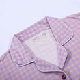 thumbnail image 6 of FUNDUFI Womens Pajama Set Fashion Plaid Printed Long Sleeve Lapel Buttons Up Pajama Shirts Stretchy Sleepwear Pants Breathable Loose Fit 2Pcs Homewear Pajama Sets Comfortable Sleep Clothes, 6 of 7