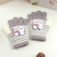 thumbnail image 1 of Guantes para niños, cálidos, de invierno, con forro polar, gruesos, de cinco dedos, multidedos, para niñas, de dedos completos, resistentes al frío, 1 of 6