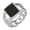 Silver Black, variant on Men's Stainless Steel Hip Hop Cuban Chain Tiger Eye Gemstone Ring Gold Tiger's Eye Stone Size 12