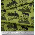 thumbnail image 2 of Soimoi Green Moss Georgette Fabric Mountains & Text Decor Fabric Printed Yard 42 Inch Wide, 2 of 5