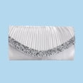 thumbnail image 5 of Silver Sparkly Evening Clutch for Women, Pleated Glitter Clutch Purse with Chain, Convertible Wedding Party Prom Crossbody Bag,Size Free Size, 5 of 6