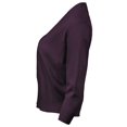 thumbnail image 3 of URBAN DAIZY Women's Classic 3/4 Sleeve Crop Bolero Cardigan Open Front Cropped Shrugs Knit Sweater A09_620 Dark Purple L, 3 of 7