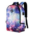 thumbnail image 1 of School Bag Fashion Starry Sky Pattern Travel Backpack with USB Charging Port, 1 of 2