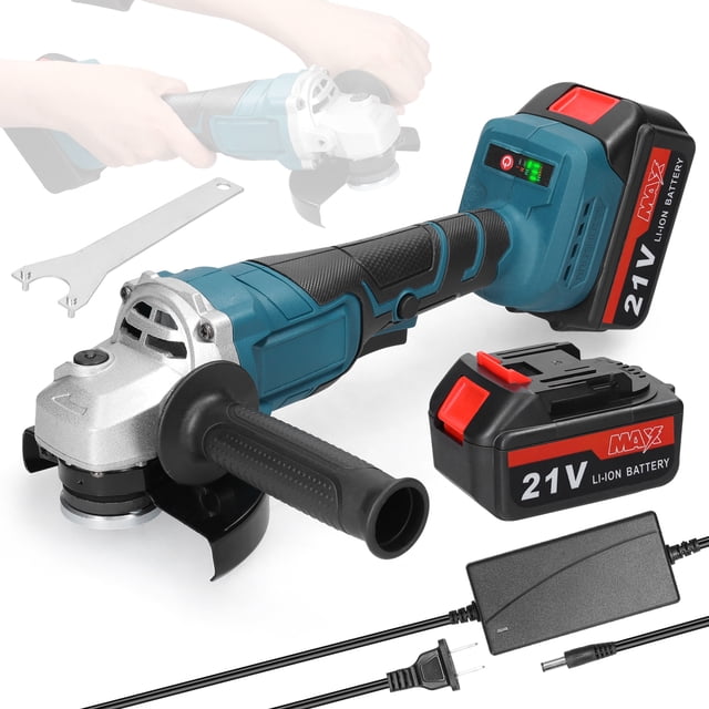 Mistaha Cordless Lithium Angle Grinder Kit with Dustproof Design for Cutting and Polishing - Compact Multi-functional Tool with Brushless Motor