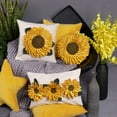 thumbnail image 3 of JWH 3D Handmade Decorative Square Sunflower Throw Pillow Covers for Bedding Living Room Sofa Decor 18x18inch Yellow No Insert, 3 of 13