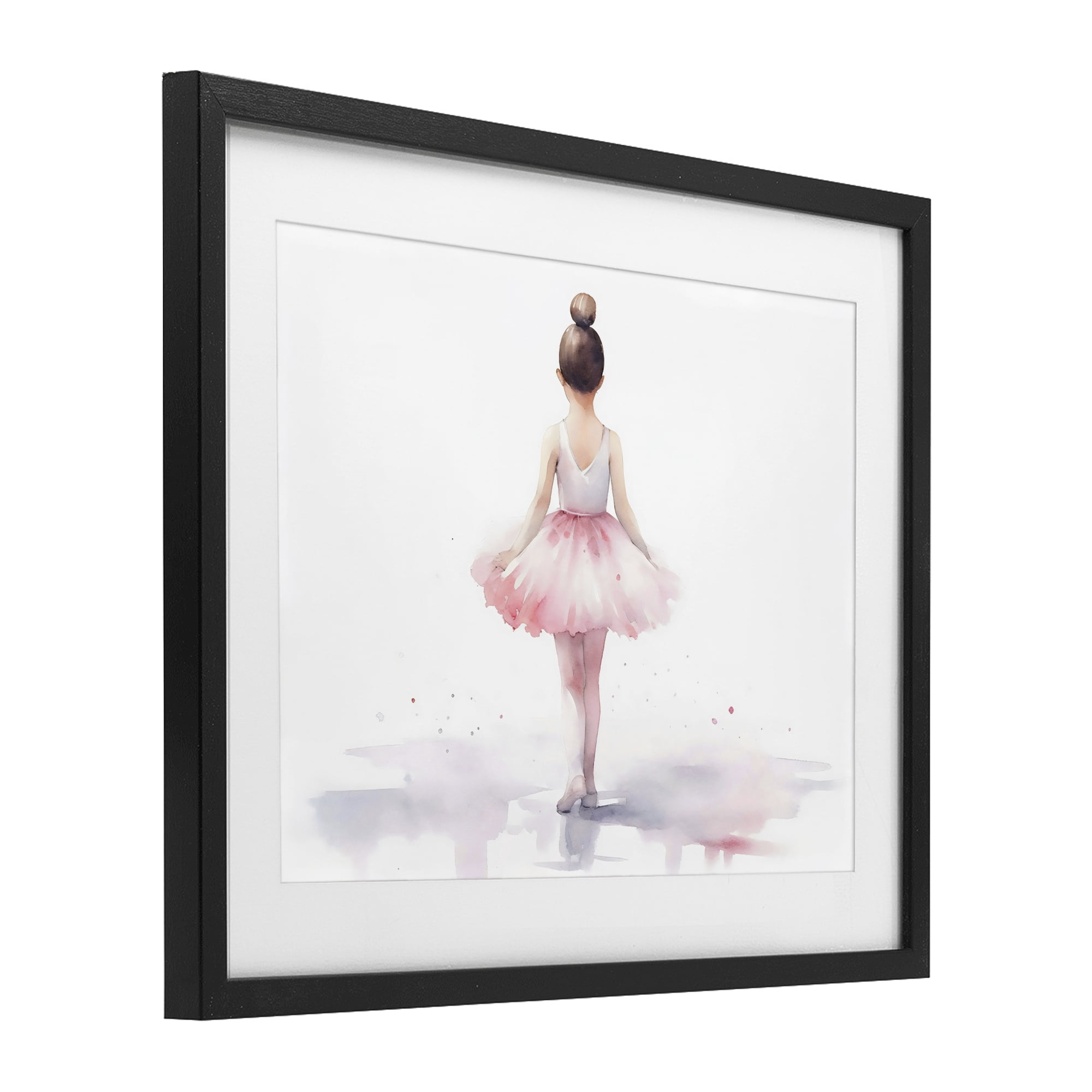 Stupell Industries Ballerina Facing Away Black Framed Print Under Glass, design by Creative Studio
