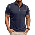 thumbnail image 3 of TAGOLD Mens Summer Short Sleeve Turndown collar Blouse & Shirt Solid Color Fake Pocket Top, 3 of 5