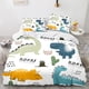 thumbnail image 4 of Juego de cama con funda de dinosaurio 3D, juego de 3 piezas con dibujos de animales, 1 funda de cama, juegos de edredón tamaño queen, 4 of 4