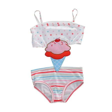 jaweiw Baby Girls One-Piece Swimsuit Animal Patterned Swimwear Dot Striped Bathing Suit Beachwear