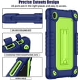 thumbnail image 3 of for TCL Tab 8 V/Tab 8 SE (6048E) Tablet Case Soft Silicone Rubber Heavy Duty Hybrid Had Back Shell Protection Shockproof Kids Friendly with Built in Stand Shoulder Strap (Navy+Green), 3 of 7
