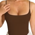 thumbnail image 2 of VNKIDY Womens Solid Color Spaghetti Strap Tank Top Square Neck Sleeveless Basic Casual Layering Camisole Top For Summer Daily Wear Brown M, 2 of 7