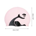 thumbnail image 4 of Unique Bargains 1 Pc Silicone Whales Pattern Swim Cap Black Pink, 4 of 5