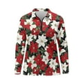 thumbnail image 4 of Yuyamidu Poinsettia Tennis Tops for Women Long Sleeve Golf Shirts Breathable Athletic Shirt Slim Fit Christmas Activewear Size XS, 4 of 8