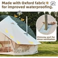thumbnail image 5 of Yoleny Camping Bell Tent, All Season Waterproof Canvas Tent , 3 m/9.8ft Yurt Tent with Stove Jack for 3-4 Person, 5 of 10