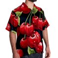 thumbnail image 2 of Cherry Men's Short Sleeve Beach Button Down Casual Printed Summer Shirts - Unisex, 2 of 6