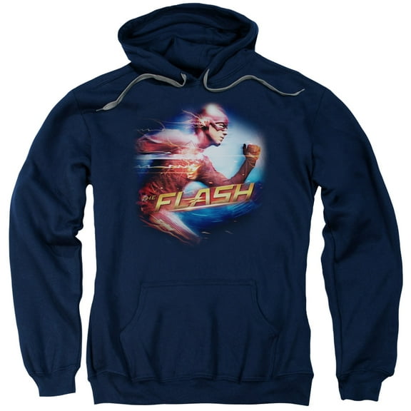 The Flash Fastest Man Adult Pullover Hoodie Sweatshirt Navy