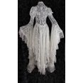 thumbnail image 4 of Cárdigan medieval de encaje liso retro vintage para mujer, vestido de fiesta victoriano elegante con cola larga y plisado de encaje blanco para Cosplay, 4 of 5