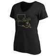 thumbnail image 2 of Women's Black New Orleans Saints Script V-Neck T-Shirt, 2 of 3