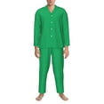 thumbnail image 4 of Bingfone Men'S Pajama Set 2 Piece Loungewear Pjs, Long Sleeve With Pajama Pants-Forestgreen, 4 of 9