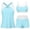 Light Blue, variant on Busydd 3 Piece Swimsuits for Women Beach Fashion Colorblock Bathing Suits Round Neck Tanks Bras and Shorts Swim Suit S