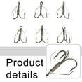 thumbnail image 3 of 6pcs Tying Wire Fishhook 30.6/27.5mm Metal Tooth Guard Three Hooks For Fish Deep Anti-hang Bottom Grass Block Lure Anchor Parts, 3 of 12