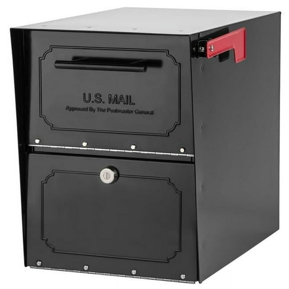 Architectural Mailboxes 620020B-10 Oasis TriBolt Post Mount Locking Mailbox - Black