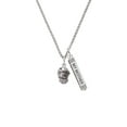 thumbnail image 2 of Delight Jewelry Silvertone Horse Head on Hatched Background Spinners Silvertone Always My Mother Bar Charm Necklace, 23", 2 of 4