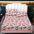 thumbnail image 2 of COEQINE King Size Sheet Set Soft Easy Care 3 Pieces Bedding Set Fade Resistant Stay in Place Include 1 Fitted Sheet & 2 Pillowcases for Women Men, Butterfly Star Pink, 2 of 5
