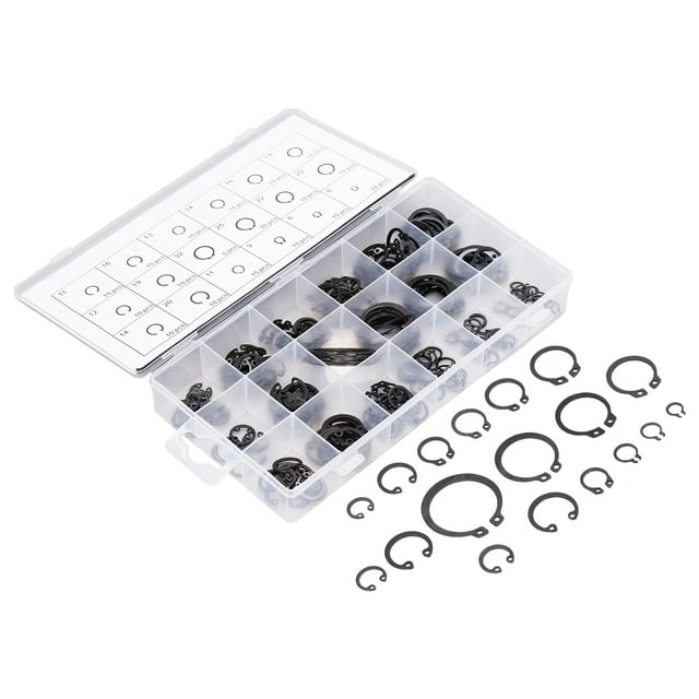 225Pcs C Clip Circlip Snap , Snap Ring Retaining Clip Ring Retaining Fastener Hardware Set Kit for Machine Vehicle