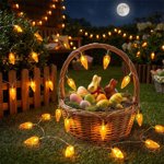 Yeciiwht Easter Carrot String Lights LED Mini Lights Scene Decorations Ambient Lighting