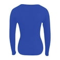 thumbnail image 6 of Long Sleeve Shirts For Women Casual Loose Crew Neck Solid Color T Shirt Tunic Breathable Fall Winter Blouses Pullover Outfits Blue S, 6 of 6
