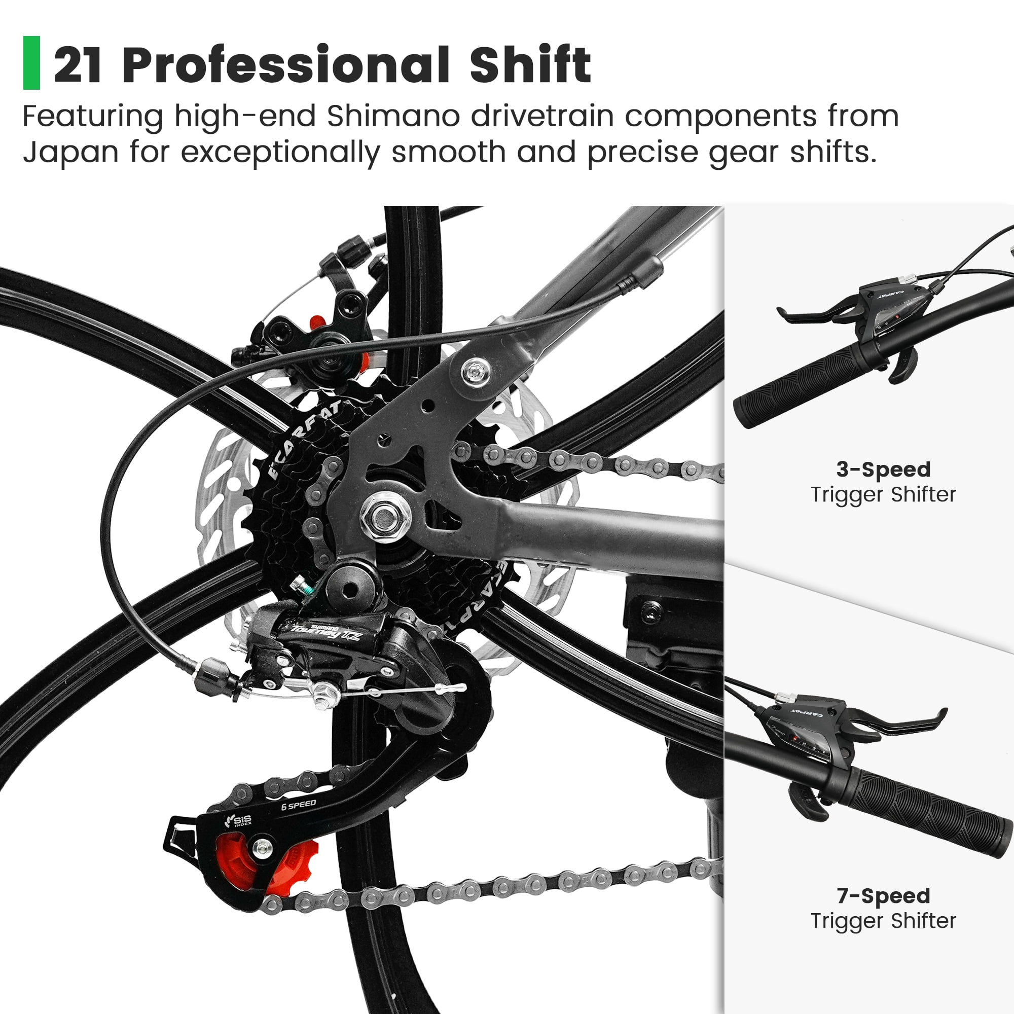 26 Inch Full Suspension Mountain Bike for Men, 21 Speed Mountain Bicycle with Dual Disc Brakes, High-Carbon Steel Frame Outdoor MTB Bike for Men Adult, Gray