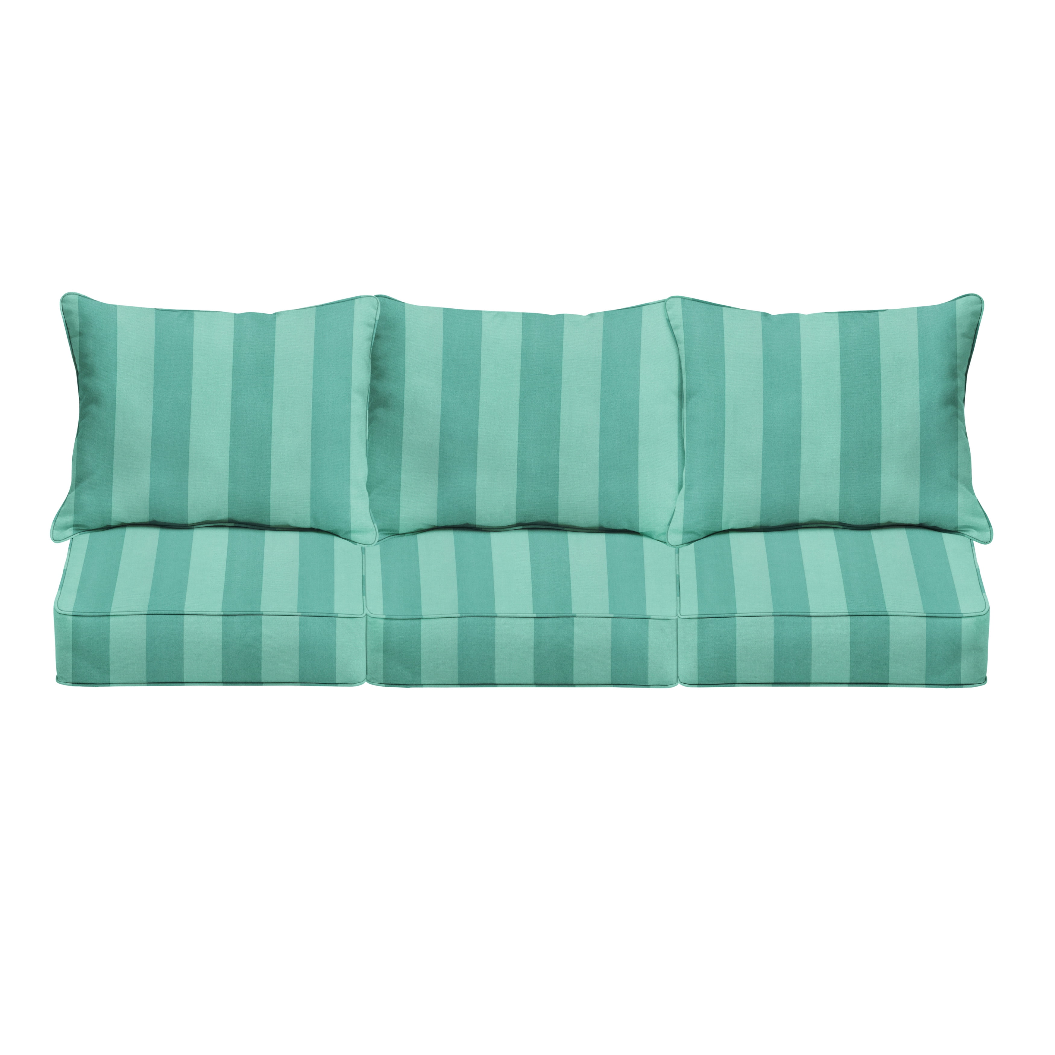 Sorra Home Preview Lagoon Indoor/Outdoor Deep Seating Sofa Cushion and Pillow Set