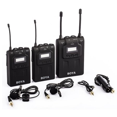 Boya BY-WM8 UHF Dual-Channel Wireless Microphone System For Camera